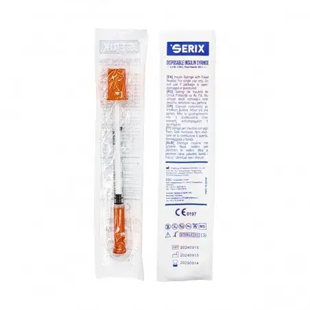 Σύριγγα Ινσουλίνης 0,5 ml (50u) με Σταθερή Βελόνα 30G SERIX - Image 4